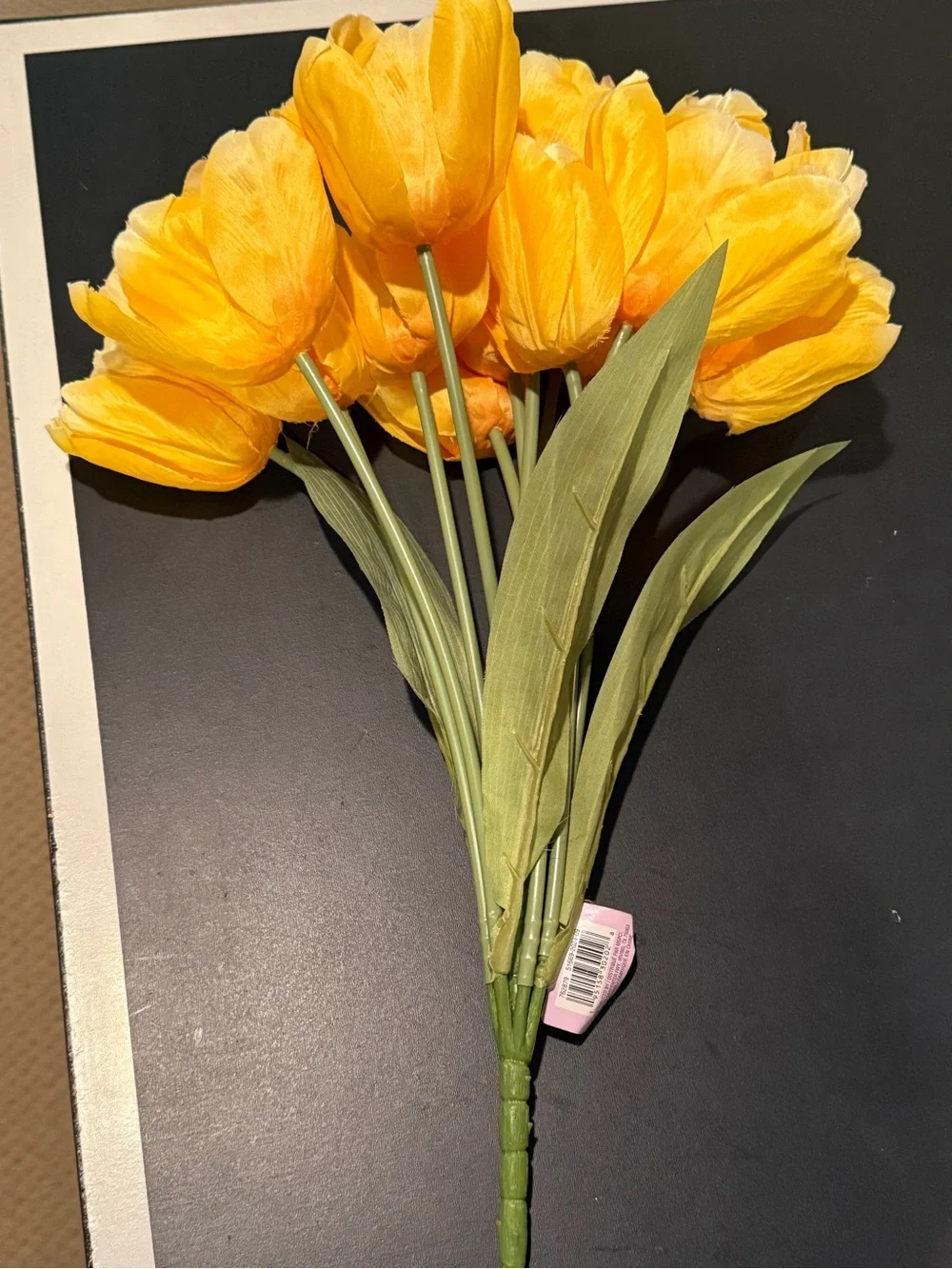 NWT Ashland Yellow Tulip Bush 18” Artificial Faux Flowers Spring Decor